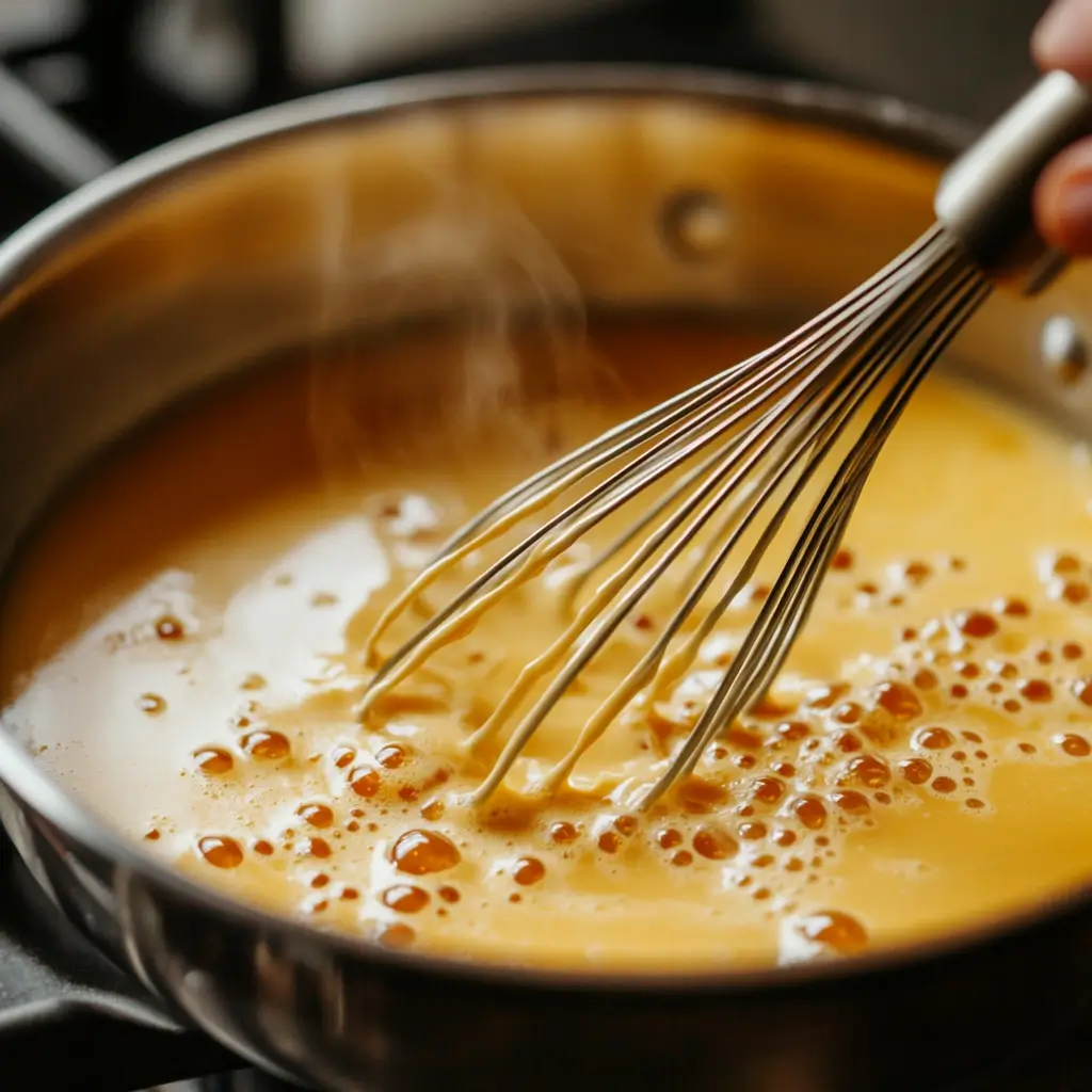 The Best Dolly Parton Butterscotch Pie Recipe 6 Whisking the butterscotch custard for Dolly Parton butterscotch pie recipe