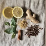 Best Natural Recipe for Mounjaro Tea with Proven Ingredients 8 Natural Mounjaro Tea ingredients flat lay