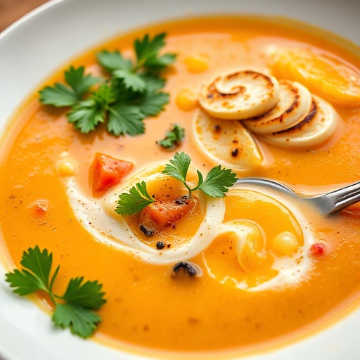 Fresh Soup Recipes in Minutes 1 A vibrant bowl of fresh soup with crusty bread, ready to be enjoyed.