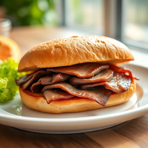 French Dip Sandwich on a cutting board with a side of au jus.