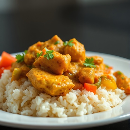 Tender Quick & Delicious Butter Chicken with Rice and Vegetables for… 1 Tender Quick & Delicious Butter Chicken with Rice and Vegetables