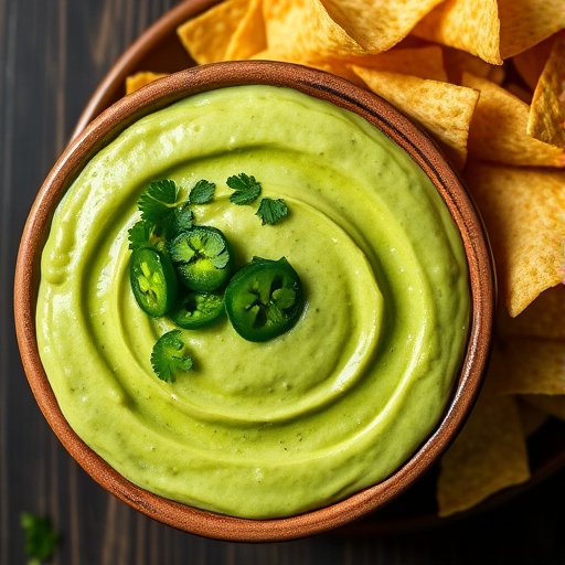 A vibrant, creamy Chuy's jalapeno dip, perfectly garnished and ready to be served, capturing its irresistible texture and color. 